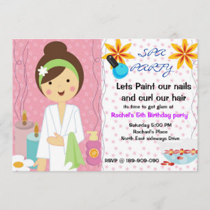 Spa Party filles invitation anniversaire