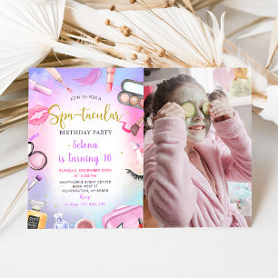 Spa Party Glam Girl Anniversaire Photo Invitation