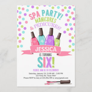 Spa Party Pink Purple invitation d'anniversaire Si