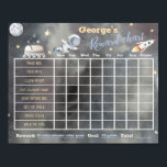 Space Astronaut Reward Chore Chart Poster<br><div class="desc">A reward chart with outer space,  astronaut,  space ship,  robots,  planets & stars.</div>