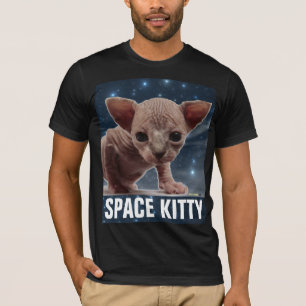 SPACE CAT sans cheveux Sphnix Funny T-shirts