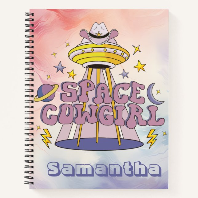 Space Cowgirl Carnet Spiral personnalisable (Devant)