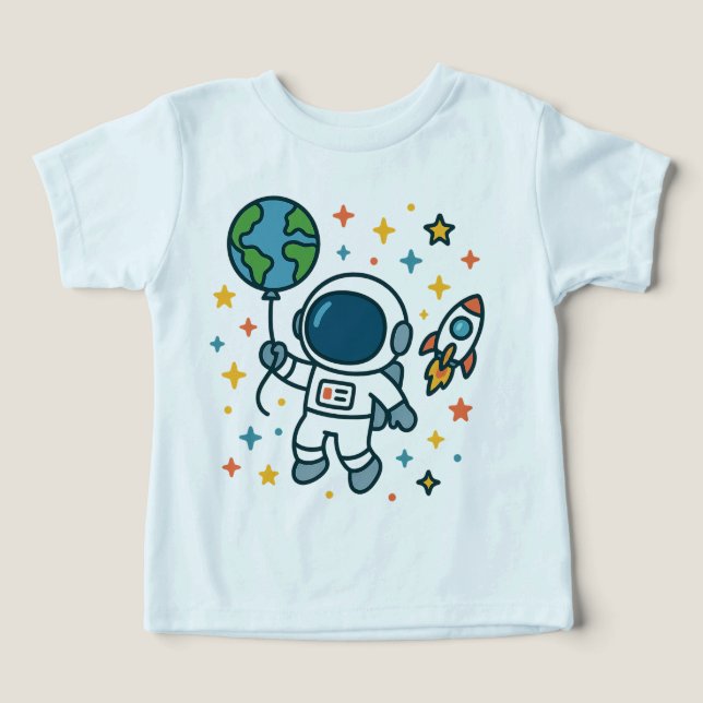 Space Explorer Kid - Astronaut avec ballon terrest (Design Recto)