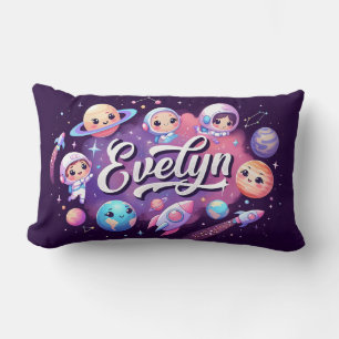 Space Galaxy Evelyn oreiller à lancer personnalisé