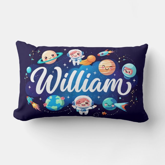 Space Galaxy William oreiller à lancer personnalis (Recto)
