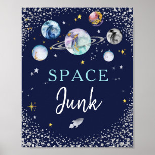 Space Junk Space Galaxy Poster de fête d'anniversa