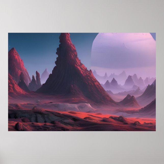 Space Planet Landscape Digital Art Poster #019 (Devant)