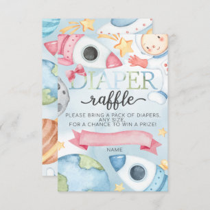 Space Planet Rose Girl Diaper Carte Raffle Inserti