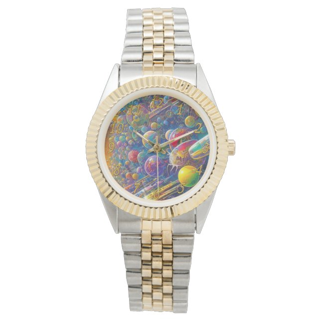 Space Race bracelet à deux tons montre avec numéro (devant)