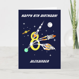Space Rockets - Carte d'anniversaire 8