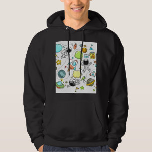 "Space" Sweat - shirt à capuche noir masculin