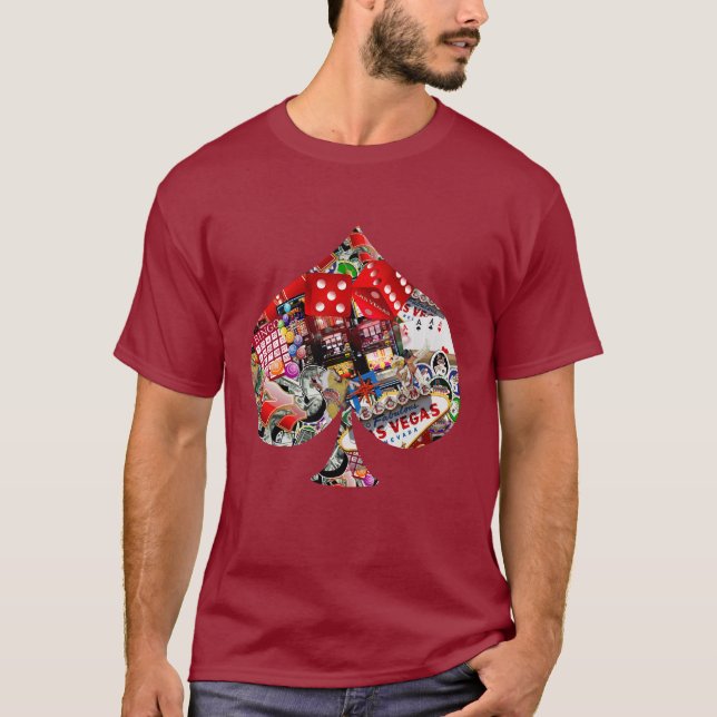 Spade - Las Vegas Jouer Carte forme T-shirt (Devant)