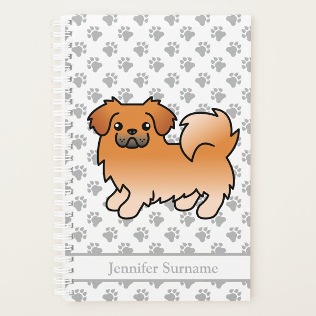 Spaniel Tibétain Rouge Chien de Dessin Animé Migno (Devant)