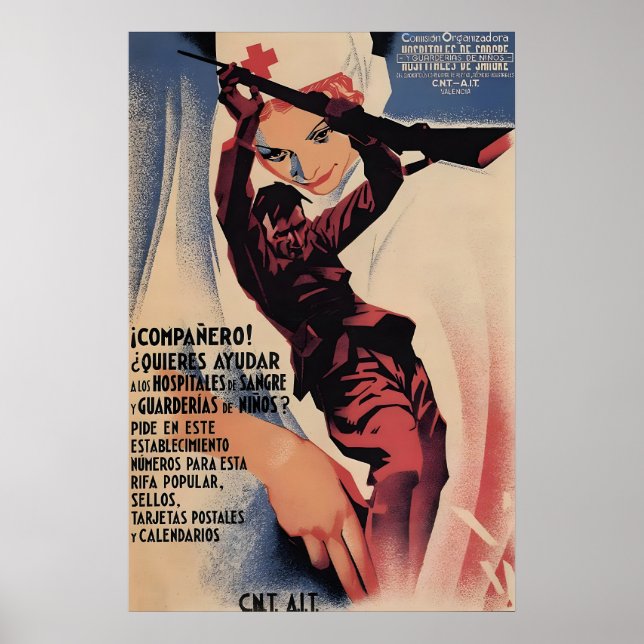 Spanish Civil War Poster Comrade, help the (Devant)