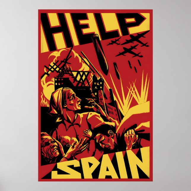 Spanish Civil War Poster Help Spain! Second (Devant)