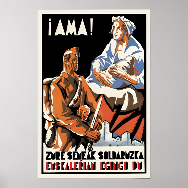 Spanish Civil War Poster Mother, your sons are (Devant)