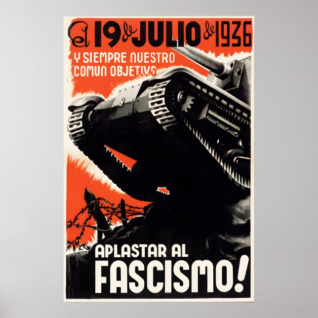 Spanish Civil War Poster Our common objective (Devant)