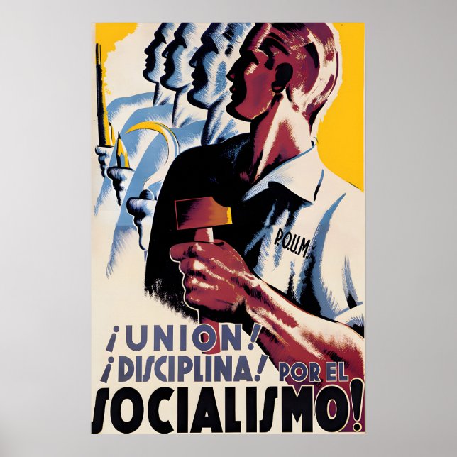 Spanish Civil War Poster POUM Unity! Discipline! (Devant)