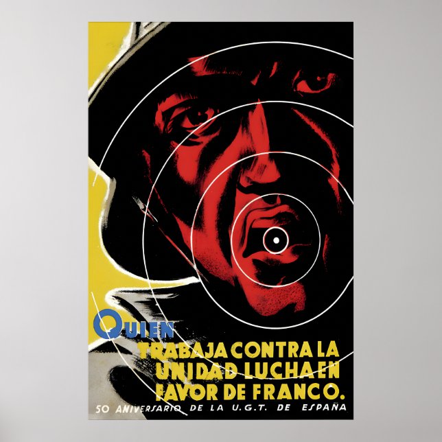 Spanish Civil War Poster Who works against unity (Devant)