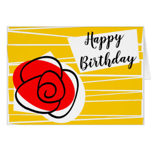 Spanish Rose Birthday greetings card landscape