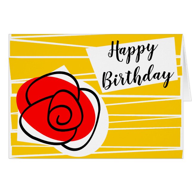 Spanish Rose Birthday greetings card landscape (Devant horizontal)