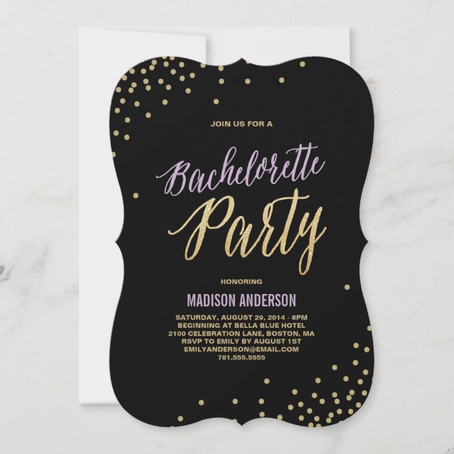 Sparkel| Invitation de la Bachelorette Party (Devant)