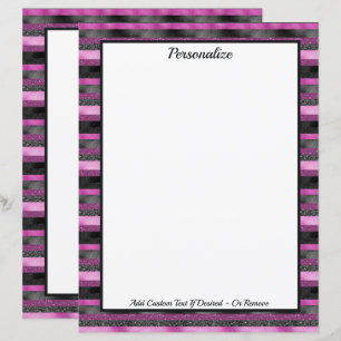 Sparkle Chic Rose Noir Paillettes Rayure Personnal