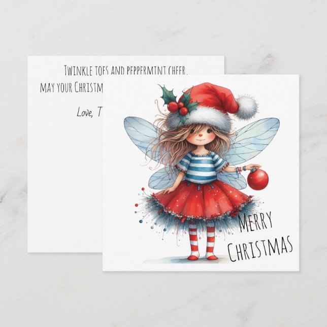 Sparkle Fairy with Ornament – Holiday Card (Devant / Derrière)