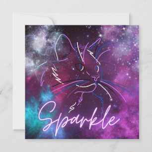 Sparkle- invitation de chat de galaxie néon