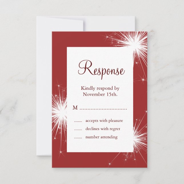 Sparkler en mariage rouge RSVP (Devant)