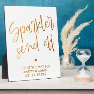 Sparkler envoyer le signe Gold Tabletop Plaque