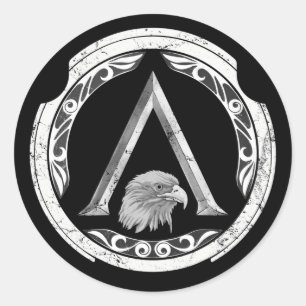 Spartan Eagle Greek Shield Classic Round Sticker