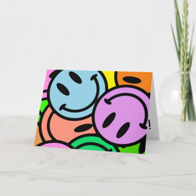Special Rainbow Smiley Carte de remerciements (Devant)