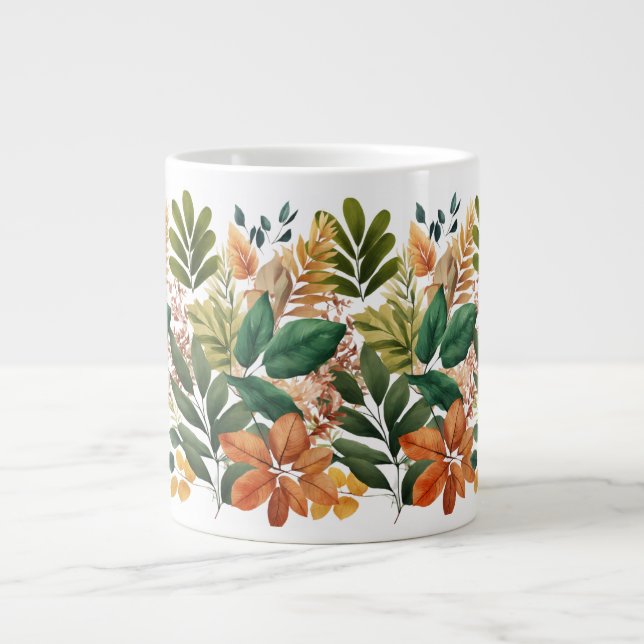 Spécialité Jumbo Mug - Feuilles et Motifs de la na (Devant)