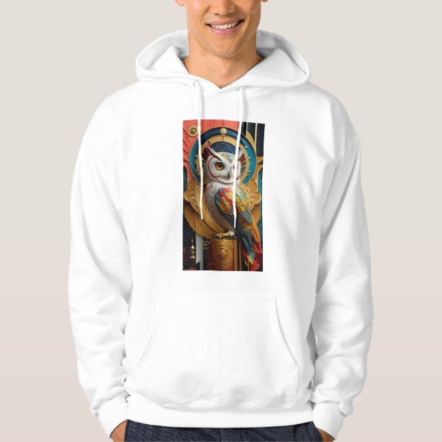 Spectaculaire Sweat - shirt à capuche de Chouette  (Devant)