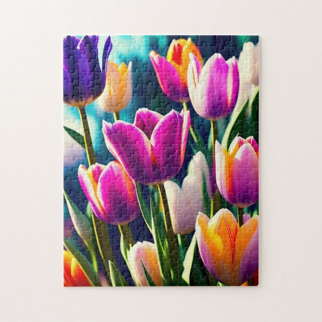 Spectaculaire Tulipes En Floraison, Puzzle (Vertical)