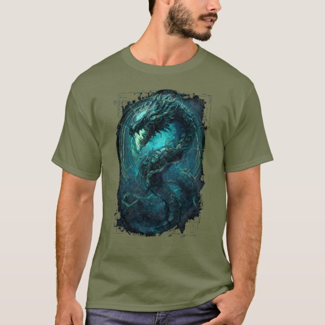 Spectral Coil Cyberpunk Serpent Dark Art T-Shirt (Devant)