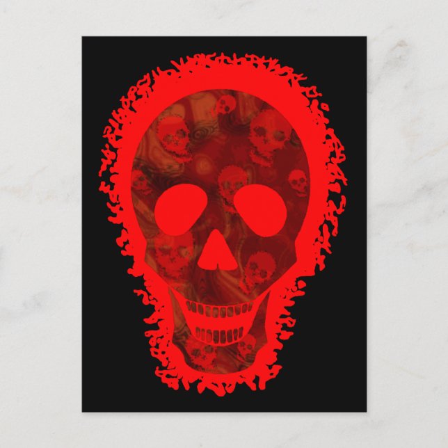 Spectres crâniens Big Skull Red carte postale (Devant)