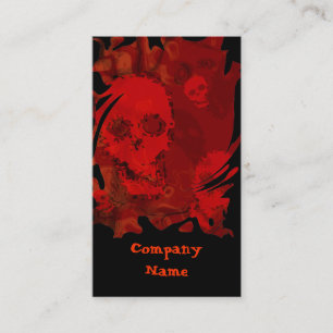 Spectres crâniens carte de visite rouge noir verti