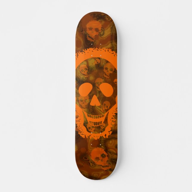 Spectres crâniens Grand crâne Orange skateboard (Devant)