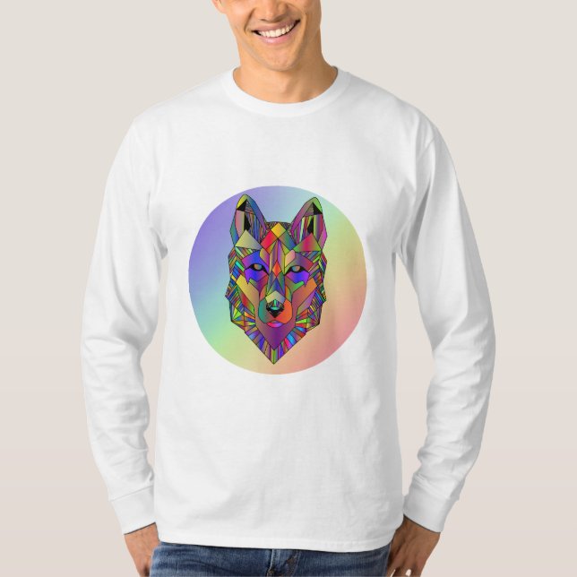 Spectrum Wolf Abstract design t-shirt  (Devant)