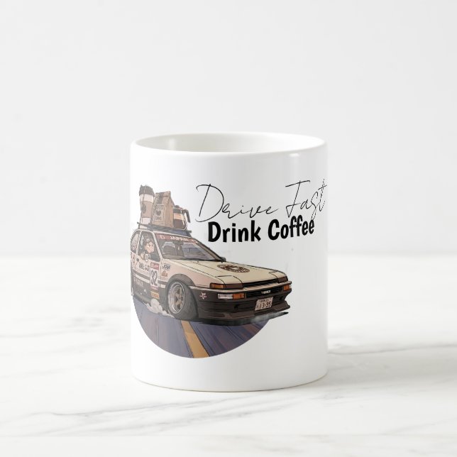 Speed and Coffee Car Enthusiast Mug (Centre)