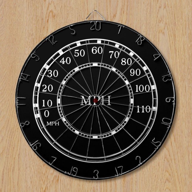 Speedometer MPH Monogramme Cible de flechettes de  (Just add your initials! Makes a great man cave addition)
