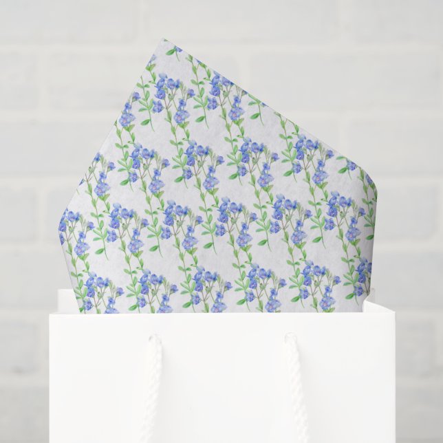 Speedwell sauvage bleu vert blanc papier de soie (Sac cadeau)