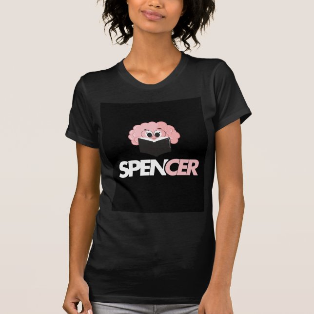 Spencer Brain Lecture Livre T-Shirt Cartoon Mignon (Devant)