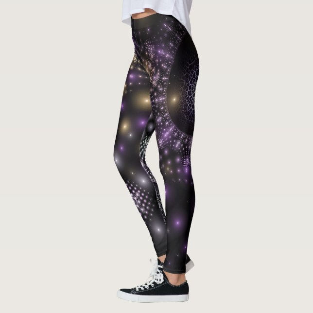 Sphère fractale Art Mandala Universe Leggings yoga (Gauche)