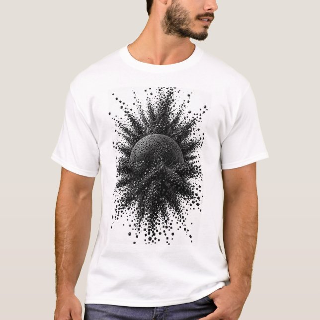 Sphère fragmentée - T-Shirt Explosion Cube Noir (Devant)
