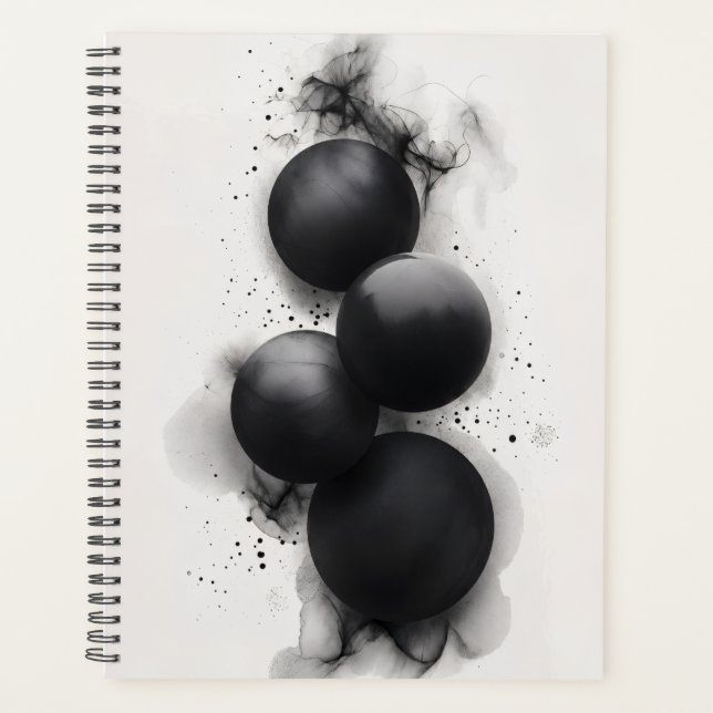 Sphères noires Art abstrait moderne (Devant)
