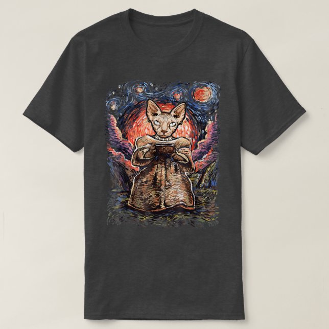 Sphyn Cats Starry Night Tshirt cadeau pour femmes  (Design devant)