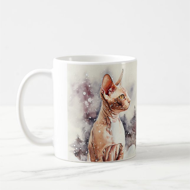 Sphynx Cat Café Mug (Gauche)
